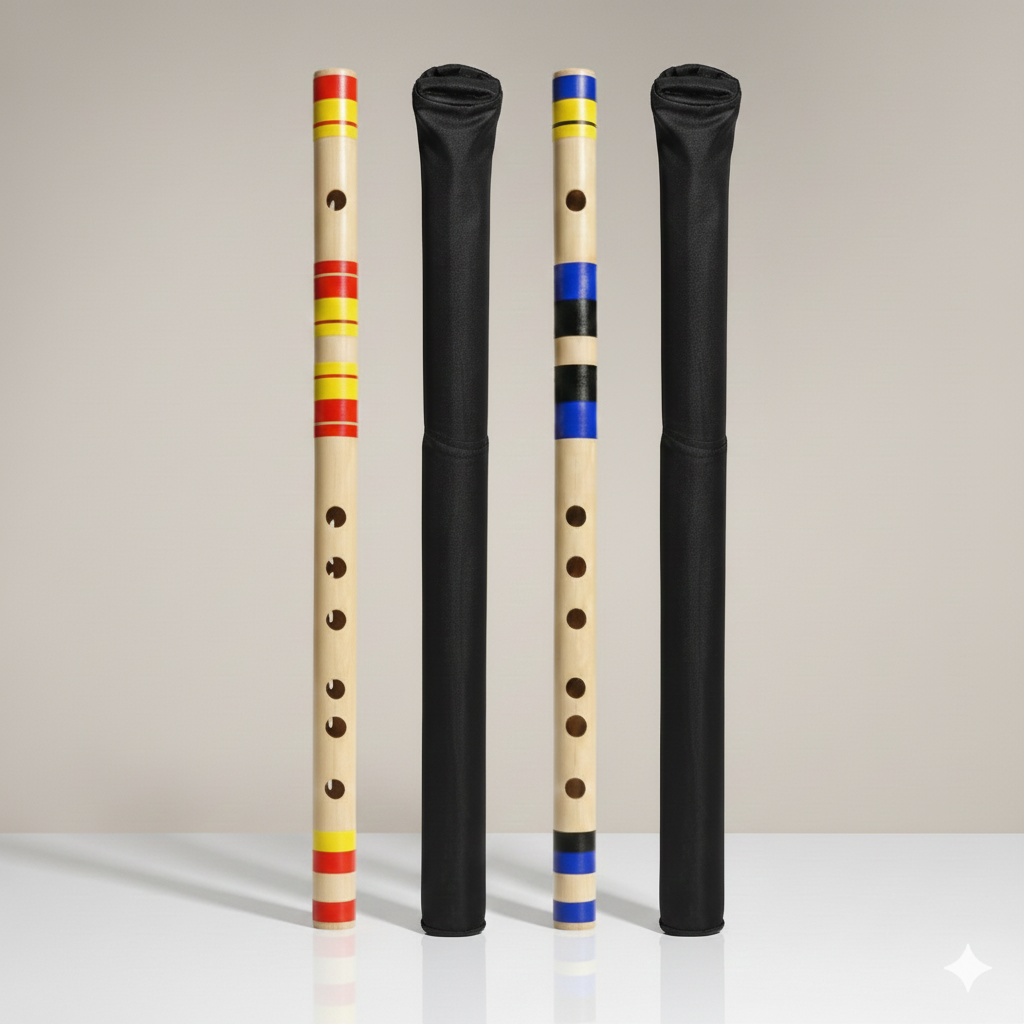 🎶 Combo Set: G♯ Base (24 inches) & C♯ Middle (18 inches) Bamboo Flutes