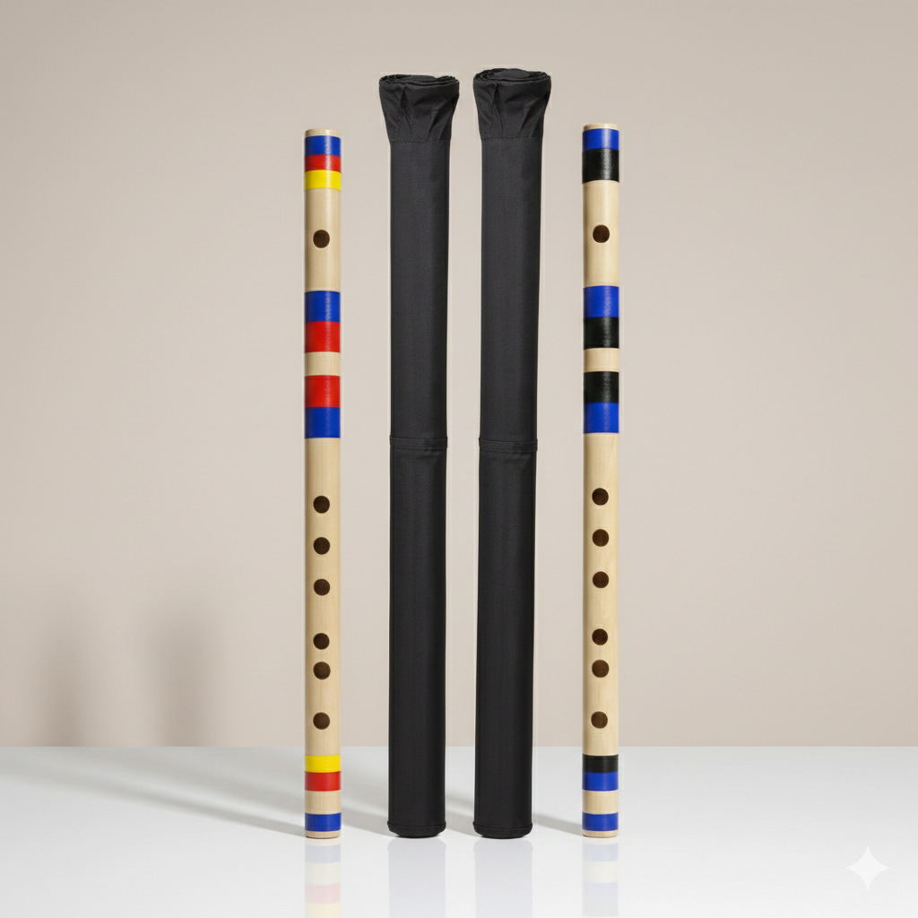 🎶 Combo Set: G♯ Base (24 inches) & C♯ Middle (18 inches) Bamboo Flutes
