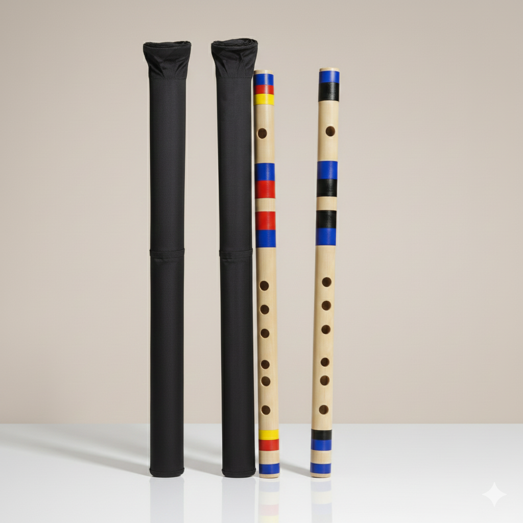 🎶 Combo Set: G♯ Base (24 inches) & C♯ Middle (18 inches) Bamboo Flutes