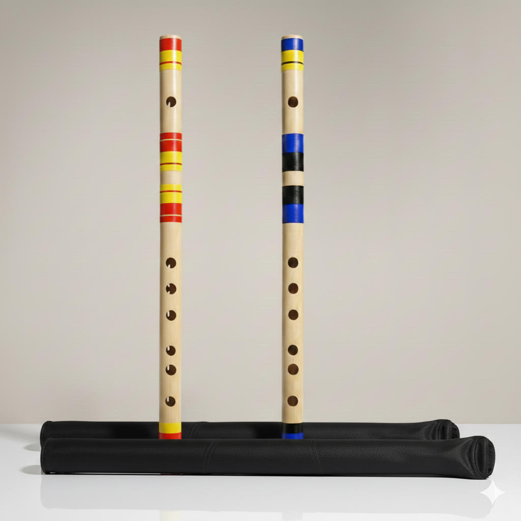 🎶 Combo Set: G♯ Base (24 inches) & C♯ Middle (18 inches) Bamboo Flutes